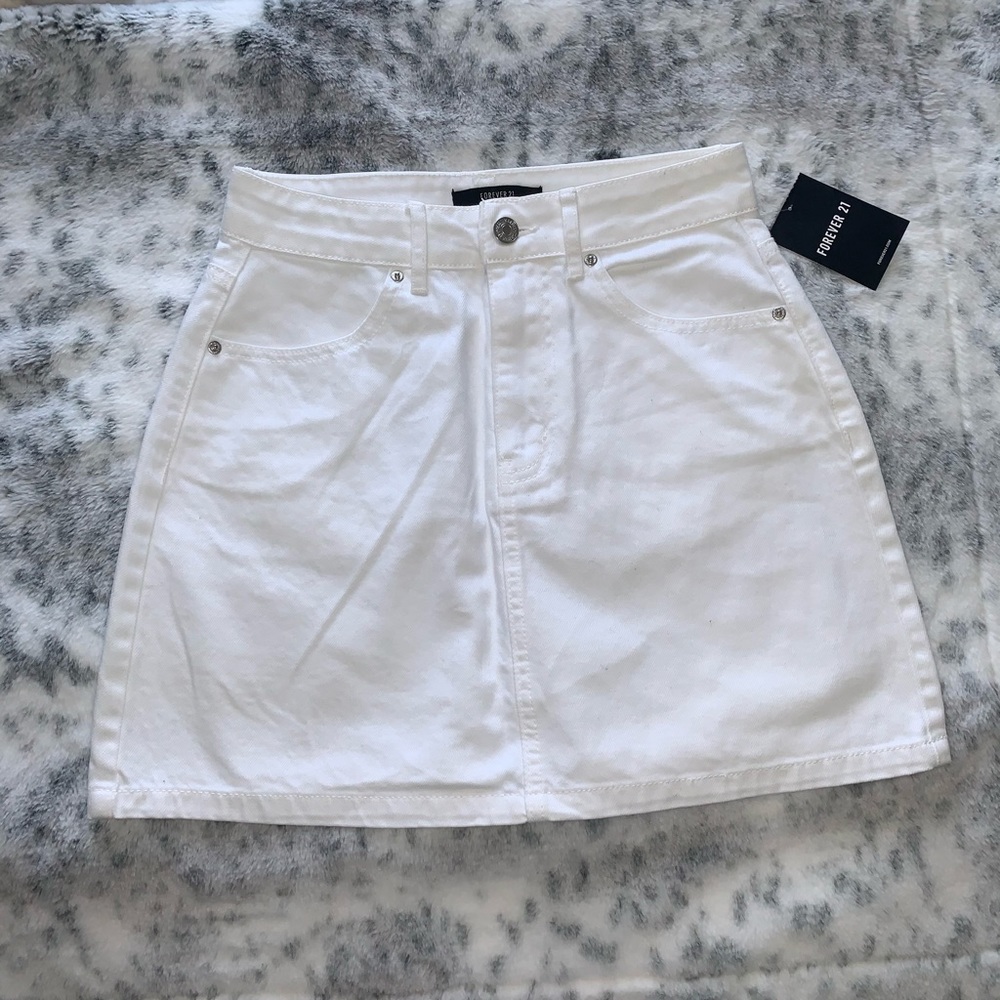 White Denim Skirt